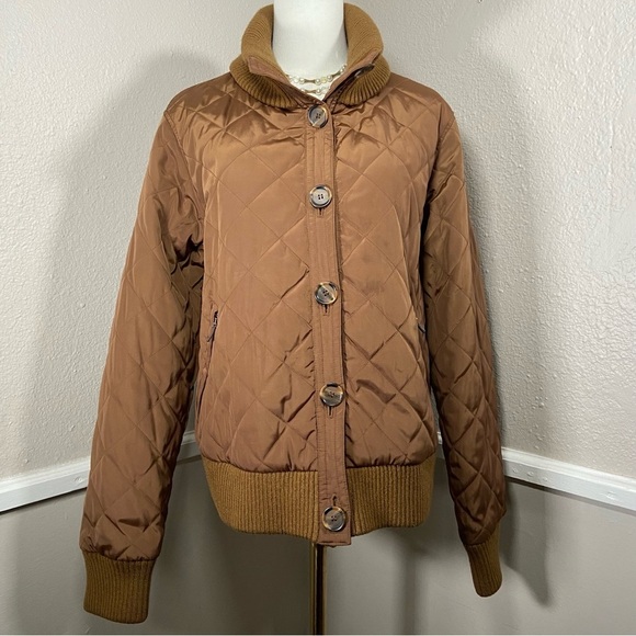 Vintage Talbots Bomber Jacket Brown Quilted Size Large - Picture 11 of 11